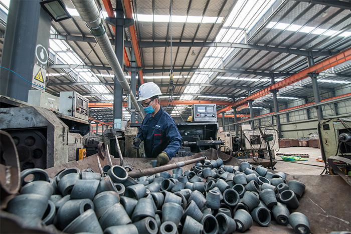 磐石网架配件-锥头加工车间